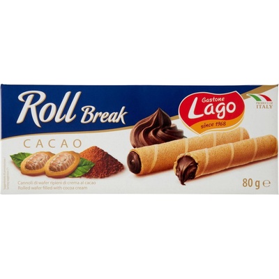 Gastone Lago trubičky plnené kakaovým krémom 80 g