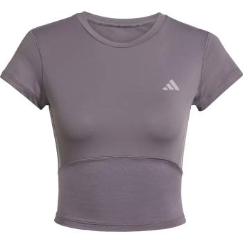 adidas Women's Short-Sleeve Performance Gym Top - Grey Strata