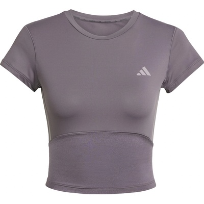 adidas Women's Short-Sleeve Performance Gym Top - Grey Strata
