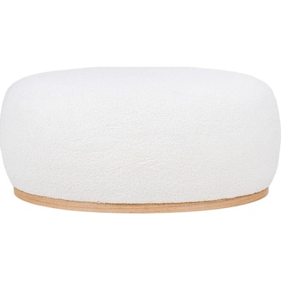 House Nordic Puf z textilie bouclé, bílý, 88,5 cm, Manhattan
