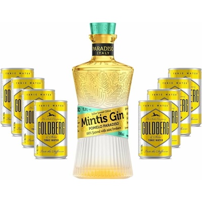 Mintis Párty set Gin Pomelo Paradiso 41,8% 0,7 l + 8x Water Tonic 0,15 l (Plech)