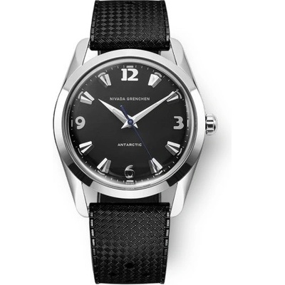 Nivada Grenchen Antarctic 35 mm Black White Luminova Rubber tropic