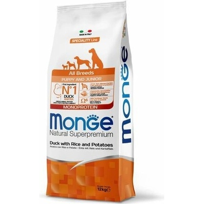 Monge Natural Superpremium All Breeds Puppy kachna rýže brambory 12 kg