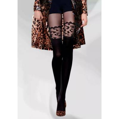 Knittex 21908 Leopard 3D 50 DEN černá