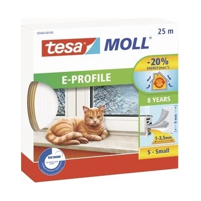 Těsnění do oken tesamoll Gumové těsnění, bílé, E profil, 25m (05464-00102-00)