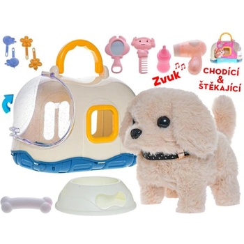 Mikro Плюшено кученце 19см на батерии, ходещо и лаещо