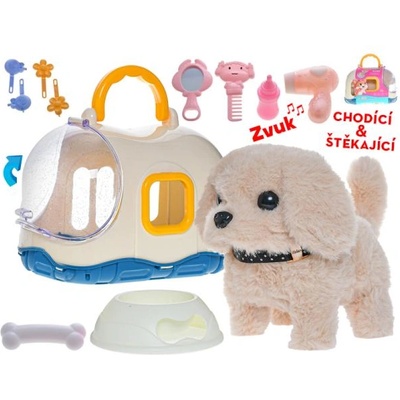 Mikro Плюшено кученце 19см на батерии, ходещо и лаещо