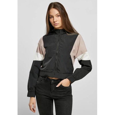Urban Classics Дамско късо пролетно с качулка яке в черен цвят Urban Classics Crinkle JacketUB-TB6025-04599 - Черен, размер 5XL