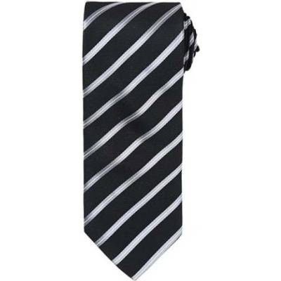 Premier Workwear Sportovní pruhovaná kravata PR784 Black Stripe