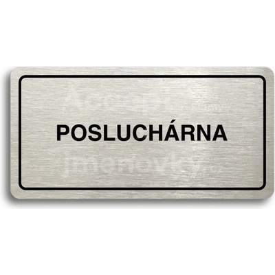 ACCEPT Piktogram POSLUCHÁRNA - stříbrná tabulka - černý tisk