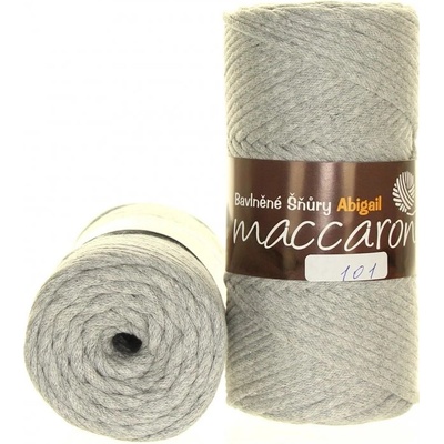 Maccaroni Abigail 3 mm světle šedá