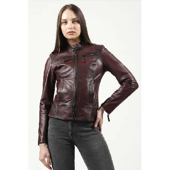 Jacket Club Дамско яке от естествена кожа yb-2143 - Бордо #317974 (317974_Червен)