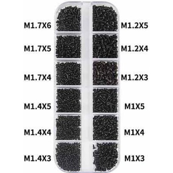 Sada skrutiek M1až M1.7 1200ks - čierne