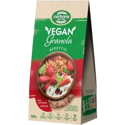 Cerbona Vegan Granola s červeným ovocem bez přidaného cukru 300g