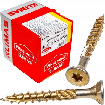 Klimas Wkret-Met TX 5x40mm - 500 ks - Skrutky / Vruty do dreva so zapustenou hlavou, WKCS