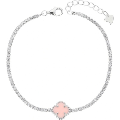 Jan Kos jewellery Stříbrný náramek s růžovým zirkonem MHT-74