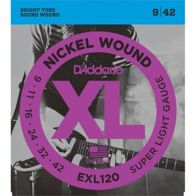 D'ADDARIO Струни за електрическа китара D'Addario EXL120 . 009-. 042 Super Light