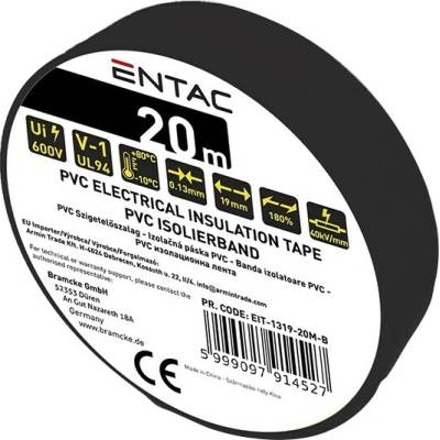 Entac Izolačná páska 19 mm x 20 m čierna EIT-1319-20M-B