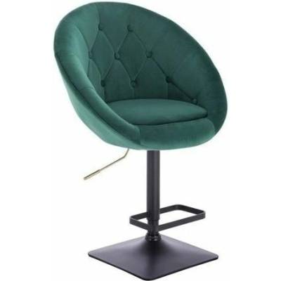 LuxuryForm Design Vera Velur na čiernej hranatej základni zelená