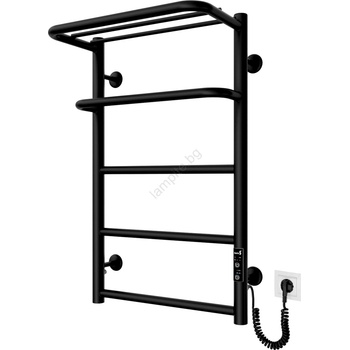 Mario Radiators Лира за баня HOTEL 75W/230V 66x42 cm неръждаема стомана/черна дясна (MR0071)