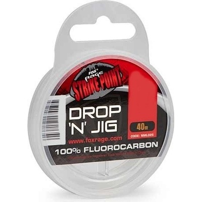 Fox Rage Fluorocarbon Strike Point Drop N Jig Line 40m 0,27mm 11,35lb
