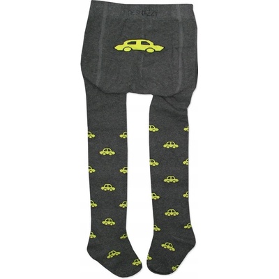 Kojenecké bavlněné punčocháčky Auta tm. šedá