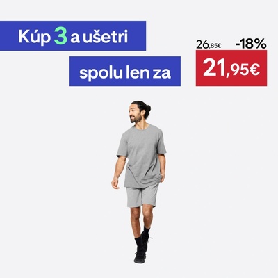 Domyos bavlnené pánske tričko na cvičenie sivé šedé