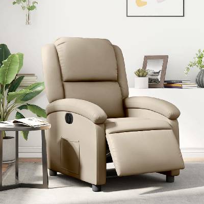 vidaXL 3204218 Elektrické polohovací cappuccino umělá kůže