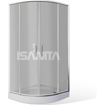 Štvrťkruhový sprchovací kút TAMI set s vaničkou 80 x 80 cm Brillant Sklo RAUCH Ano