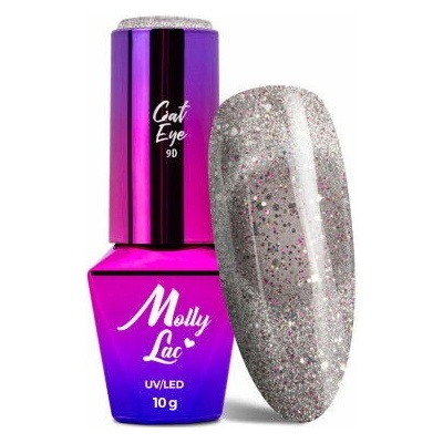 Gél lak Molly Lac Cat Eye Foxy Eyes 558 Multicolor Chrome 10 g – magnetický Cat Eye efekt