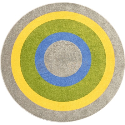 Полша Кръгъл килим, четирицветен, диаметър 2 m