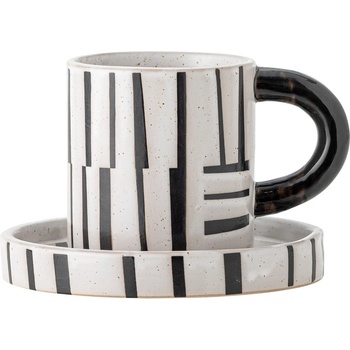 Bloomingville Черно-бяла глинена чаша 300 ml Frankie - Bloomingville (82062634)