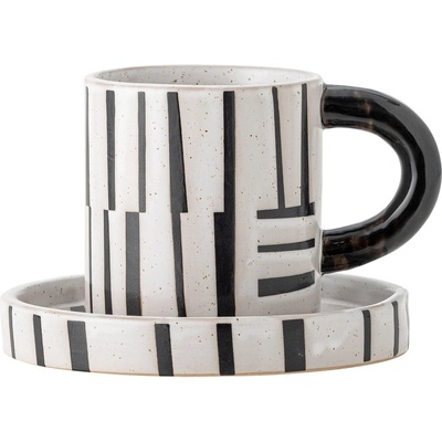 Bloomingville Черно-бяла глинена чаша 300 ml Frankie - Bloomingville (82062634)