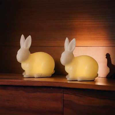 SIRIUS LED sviečka králik, biely, sada 2 kusy, 10 cm