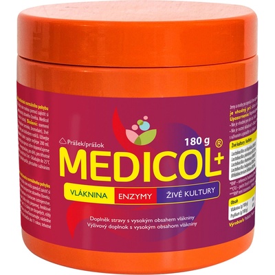 Medicol Plus vláknina enzýmy, živé kultúry prášok proti zápche 180 g