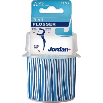 Jordan Флосери за зъби 3 в 1, с кутия, 50 броя, асортимент