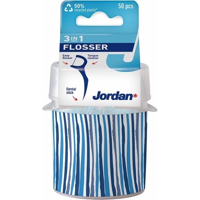 Jordan Флосери за зъби 3 в 1, с кутия, 50 броя, асортимент
