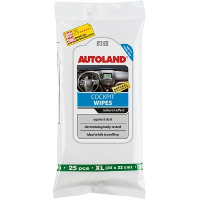 Autoland Кърпички за табло с естествен матов ефект и пчелен восък xl 25 бр (138130199)