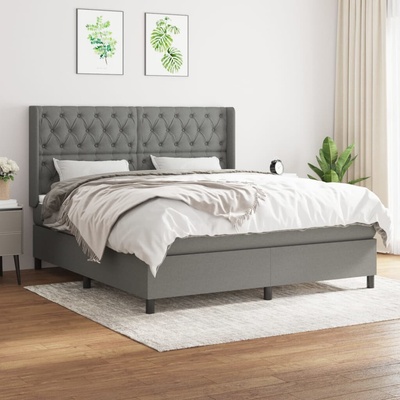 vidaXL 11461.3131682 Boxspring postel s matrací tmavě šedá textil