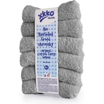 KIKKO BIO bavlnené froté obrúsky Organic 21x21 5 ks Silver