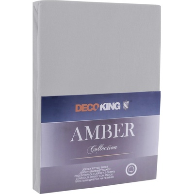 DecoKing bavlna jersey prostěradlo Amber ocelově šedé 140-160x200