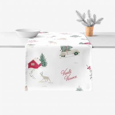 Goldea vánoční běhoun z pevné bavlny české vánoce 20x120 cm – Zboží Dáma