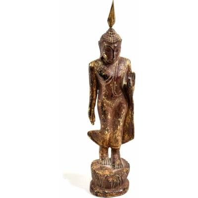 Sanu Babu Narozeninový Buddha teakový 8'' - hnědá patina