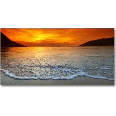 Foto obraz sklo tvrzené Západ slnka mora 100x50 cm