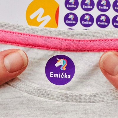 Mama Labels Nažehlovací jmenovky na oblečení pro děti Jednorožec 35 ks
