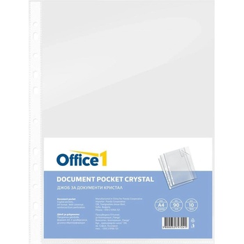 Office1 Джоб за документи, A4, 90 m, кристал, 10 броя (1070160087)