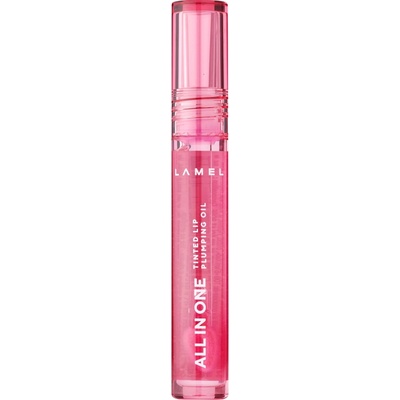 Lamel All in One Lip Tinted Plumping Oil tónovací olej na pery pre zväčšenie objemu № 402 Pink Sparkle 3 ml