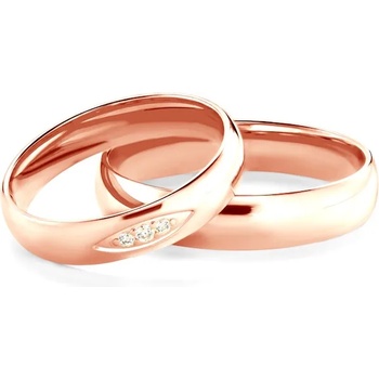 Image 1 of SAVICKI Сватбени халки: розово злато, полукръгъл профил. 4 мм