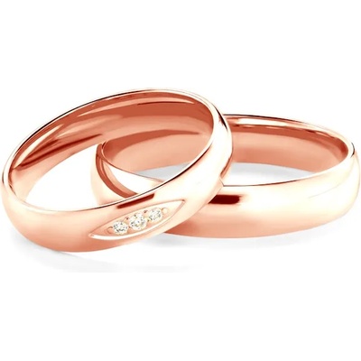 SAVICKI Сватбени халки: розово злато, полукръгъл профил. 4 мм