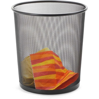 SWORLD Кош за хартиени отпадъци, метален, мрежест, 12 l, черен